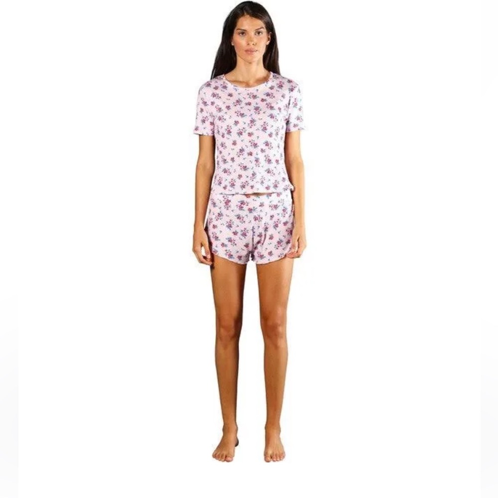 Revolve Plush pink thermal pajama set new small